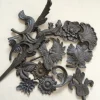 Wrought iron components forged iron leaves cast iron flower leaves for gate decor