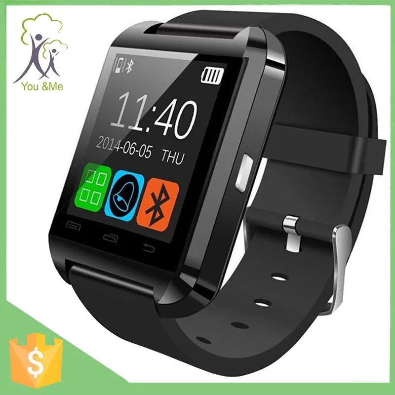 with anti-lost pedometer alarm clock stopwatch china supplier price three color touch screen Bluetooth smart watch U8