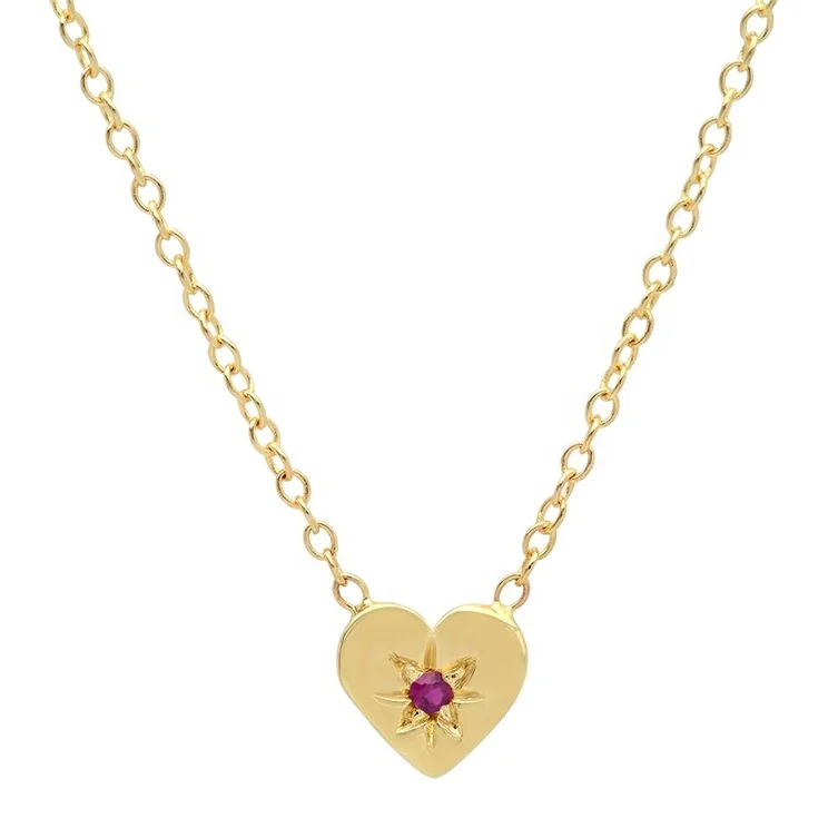 925 silver jewelry rainbow birthstone heart shaped pendant necklace