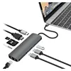 USB-C HUB to HDML 4K PD Charger 60W USB-C Dock for MacBook Pro Type C HUB with USB 3.0 3.5mm Audio Gigabit RJ45 Card Reader