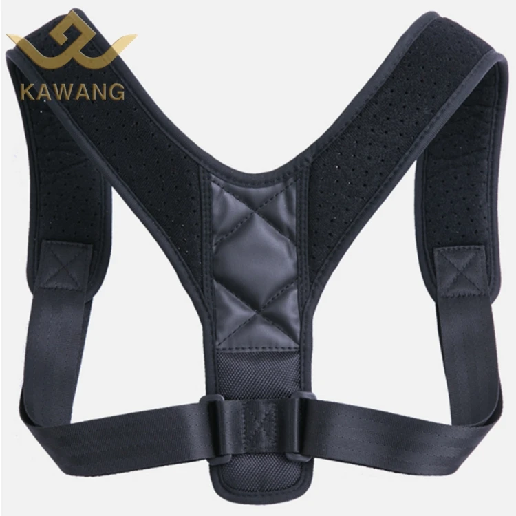 

High quality adjustable back support shoulder brace posture corrector, Black