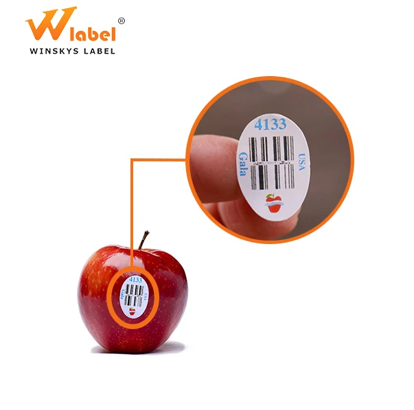 

health no leave glue apple waterproof barcode stickers adhesive vegetable Fruit labels