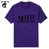 Factory Direct Sell In-Stock Men's Funny Human Evolution Cotton Digital Printing Tee Shirt