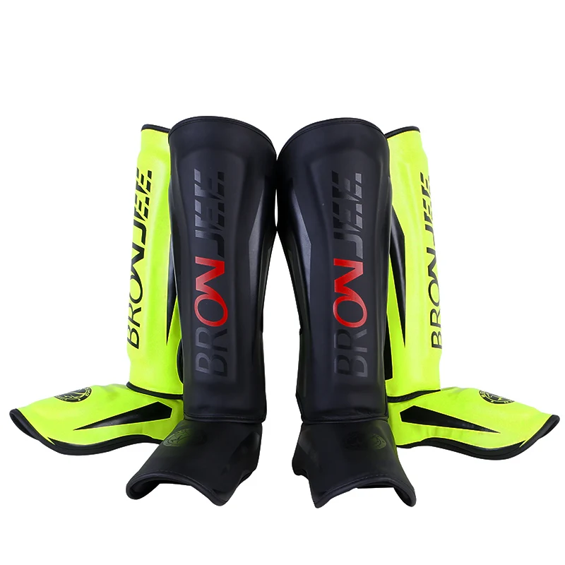 

Profession Boxing Ticken Shinguards Instep Muay Thai Fighting Men Mma Shin guards, Black / green