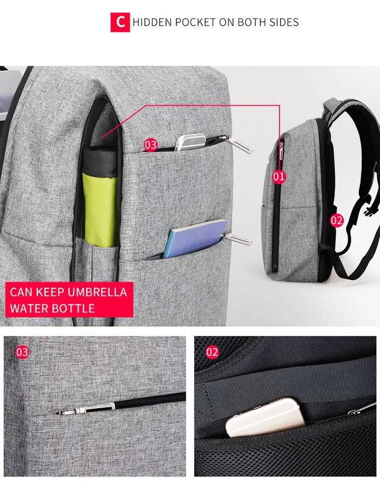 New Design Mark Ryden Wholesale New Product USB Charging Port Bag Laptop Backpack Waterproof School Bags Men Bag MR5911