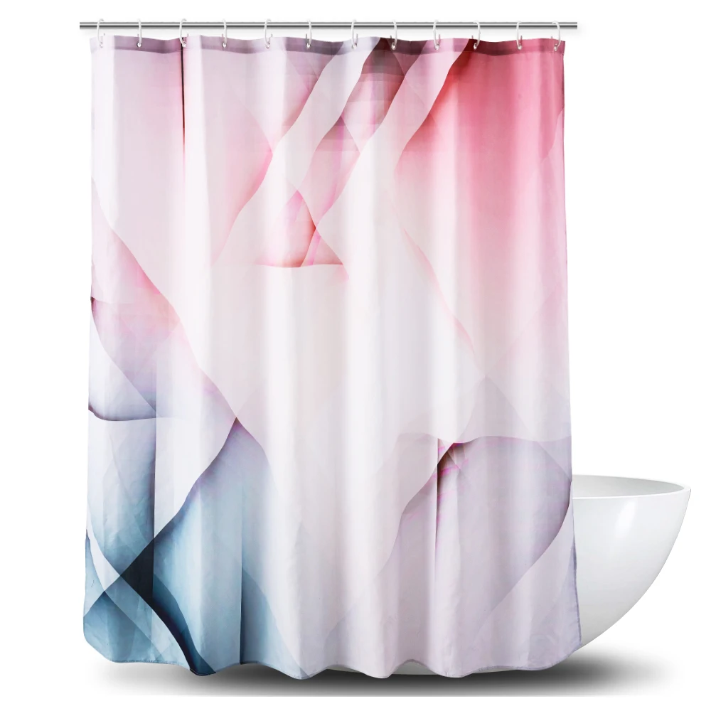 

Printing 100 Polyester Waterproof Fabric Bathroom Shower Curtain, Customized color