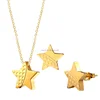 Yiwu Aceon Wholesale Fashion Woman Stainless Steel Gold Plated Etched Pattern Star Jewelry Set