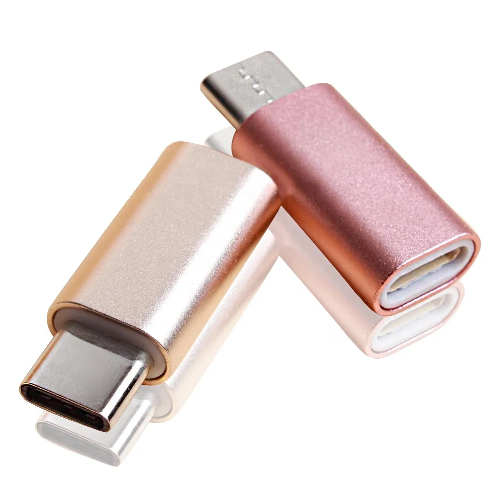 

Aluminum usb adapter 8pin female to type c male adapter for iPhone and Android, Gold, silver, rose gold or as custom