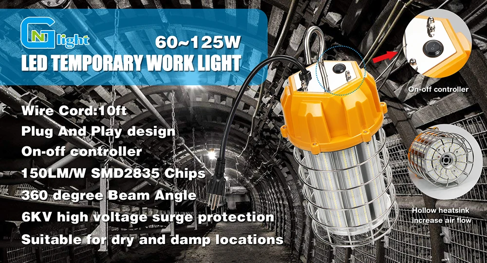 ETL listed 125W LED Portable Work lights  150lm/w led work light led worklight