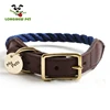Leather Rope Dog Collar Adjustable Handmade Natural Cotton Fashion Pet Collar