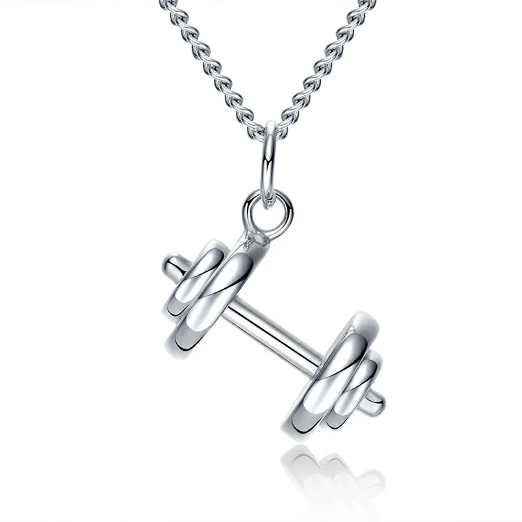 

Marlary Mens Slim Fit Pendant Hipster Dumbbell Necklace Men Jewelry