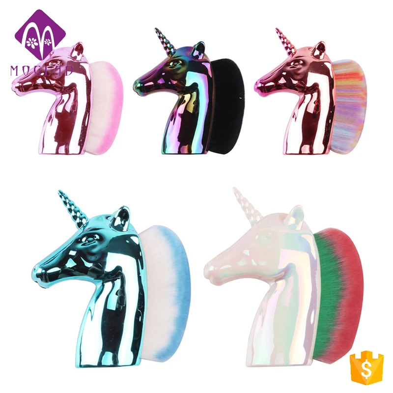 

EASAM Unicorn Shape Soft Brush Hair 9x8 cm Nail Art Dust Clearnning Brush For Makeup Nail Art, Gold