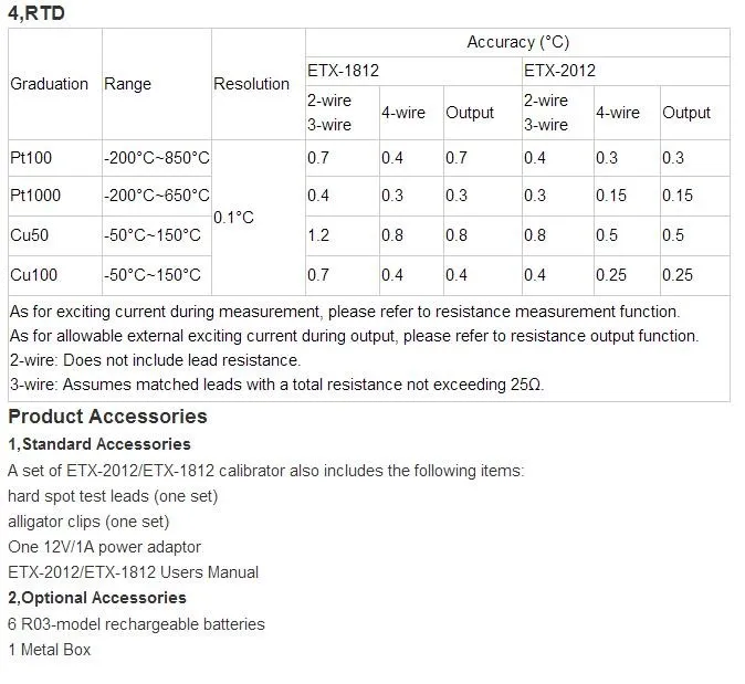 Professional Temperature Calibrator Rtd Calibrator Etx-1812 - Buy