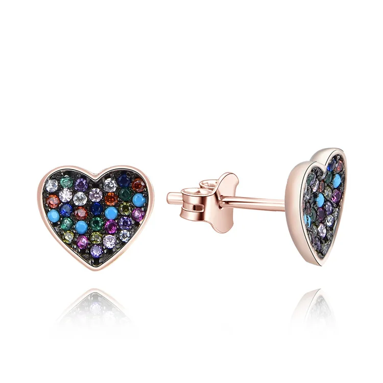 

POLIVA Diamond Heart Earrings Jewellery Stud Earrings 925 Sterling Silver Wholesale Cusomiza European Trendy Real Cheap China