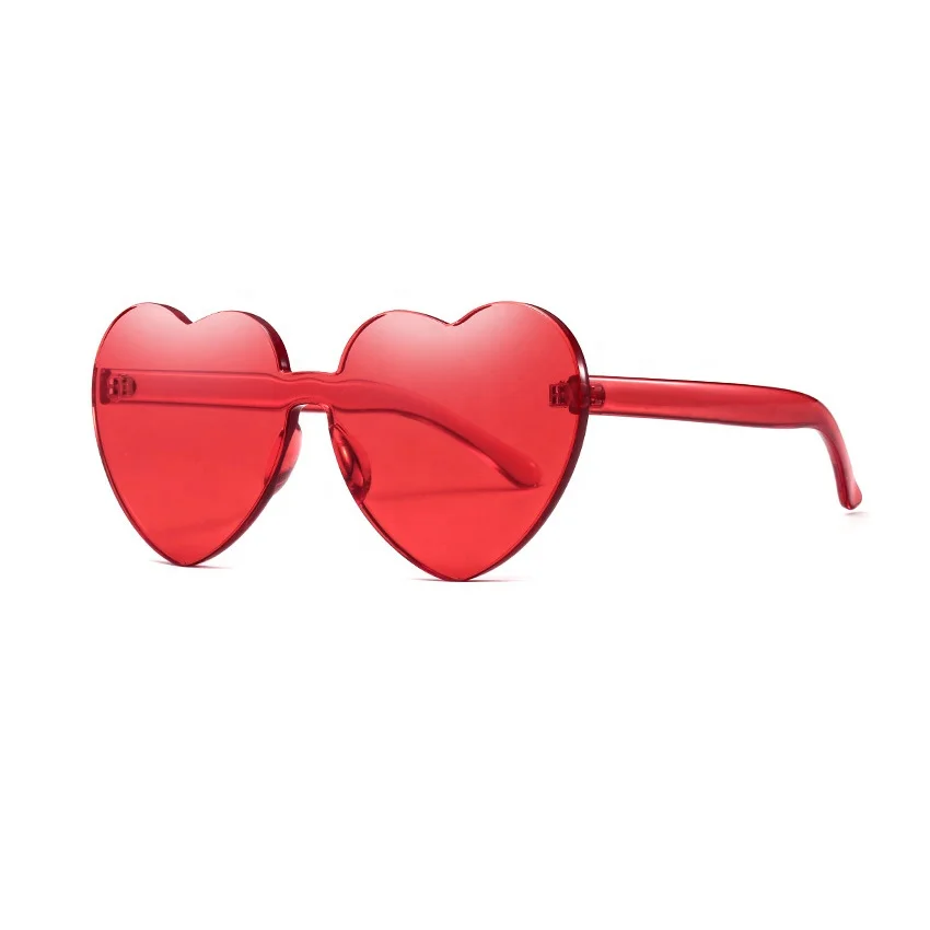 

Fashion Heart Shaped Sunglasses Love Sunglasses Colorful Lens Frameless Sunglasses UV400 Women/Men