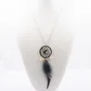 boho black feather crew necklace jewelry