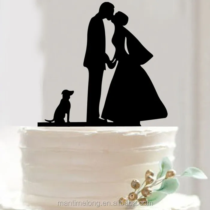 Bride And Groom Cake Topper Acrylic Silhouette Wedding Cake Topper