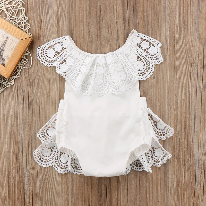 white lace romper baby