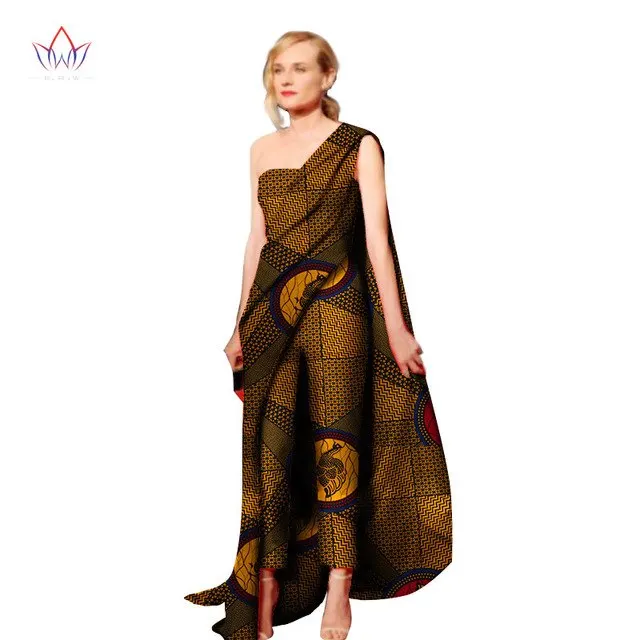 

2019 New Fashion Africa Cotton Wax Print Romper African Bazin Riche Sexy Jumpsuit For Women Dashiki Elegant Jumpsuit WY1992