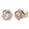 14K White Gold Plated Love Knot Stud Earrings for Women Jewelry Cubic Zirconia Earrings Studs Set, Best Gift Ideas