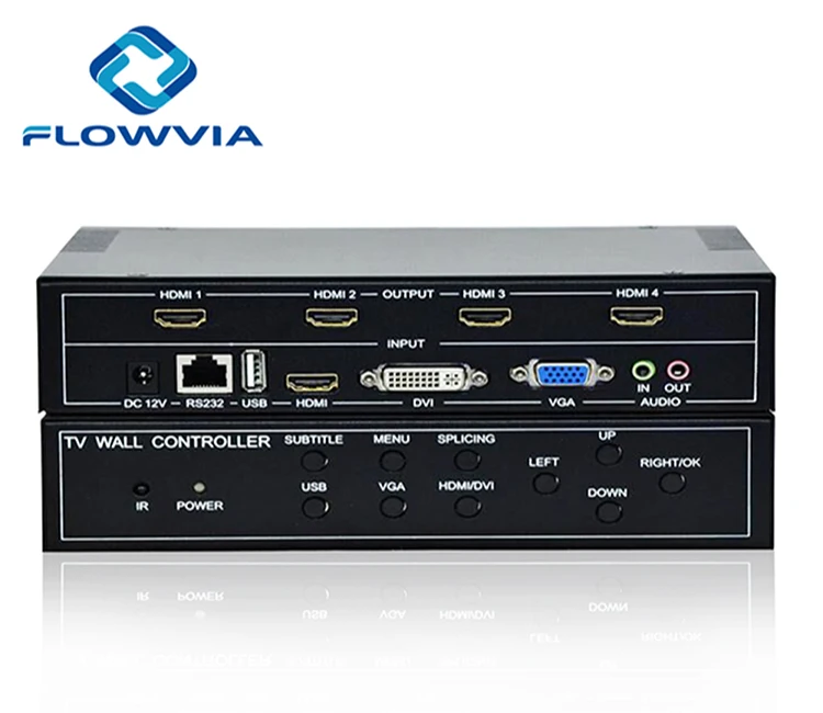 

Discount price HD 2x2 lcd tv wall screen video wall controller, Black