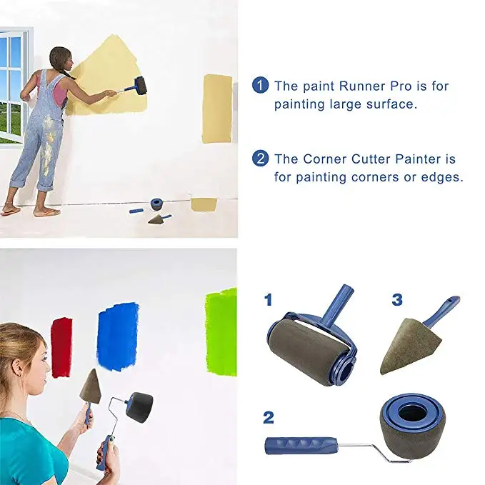 Seamless Paint Runner Pro DIY Paint Roller Kit Painter Tools