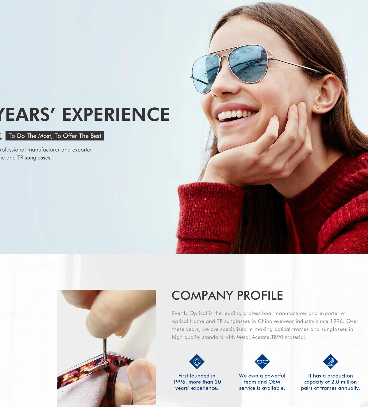 Wenzhou Everfly Optical Co., Ltd. Metal Optical Frames, Acetate Optical Frames