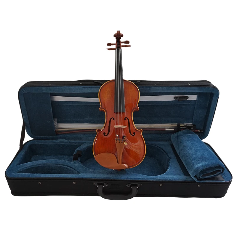 

China Sinomusik brand all solid advanced violino handmade professional painted Varnished 44 violin, Gloss orange brown