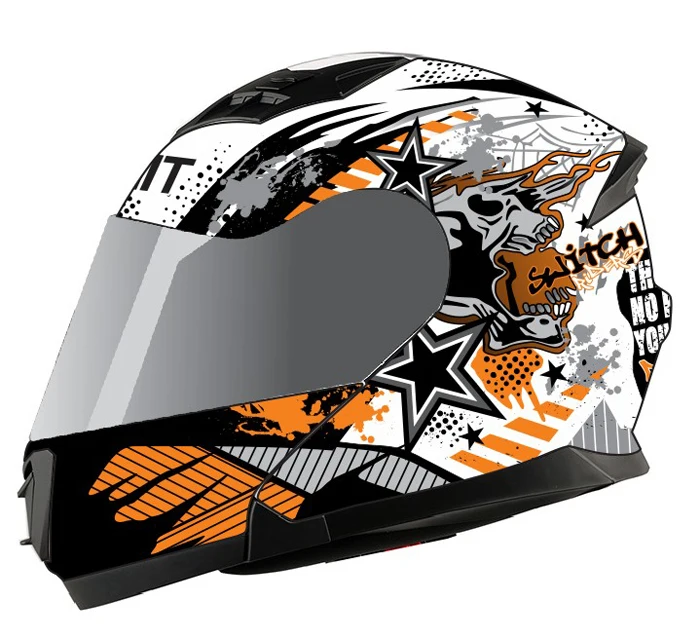 
Wholesale DOT certification motorcycle skull helmet with sun visor 