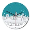 Preciser Modern Minimalist Acrylic Wall Clocks Mute European Round Cartoon Snow Scene Print Wall Clock