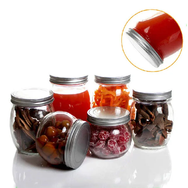 250ml 500ml 1000ml Ball Glass Jar Mason Jar With Metal Lid Wholesale