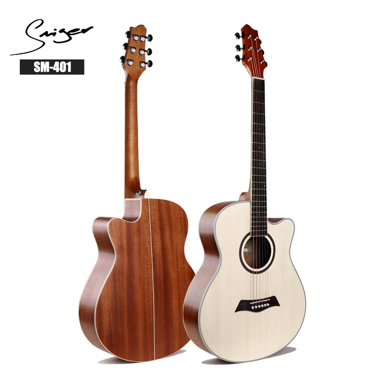 

SM-401 40inch spruce natural color Smiger acoustic guitar kit china factory