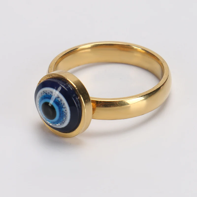 

Lucky Evil Eye Beads Ring Gold Alloy Ring Women Jewelry