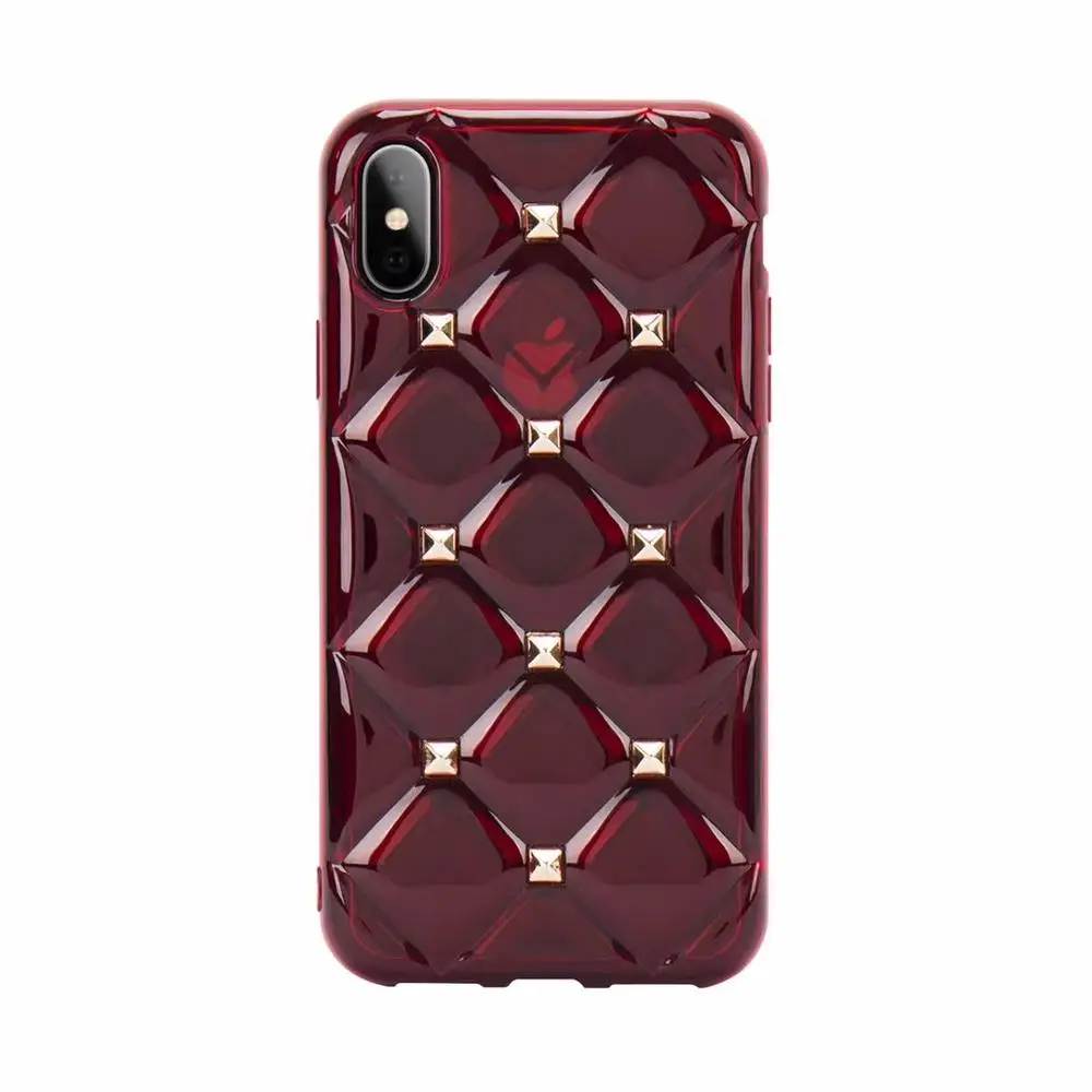 

2021 New Fashion Rivet and Diamond Colorful Plastic Mobile Phone Case for iphone