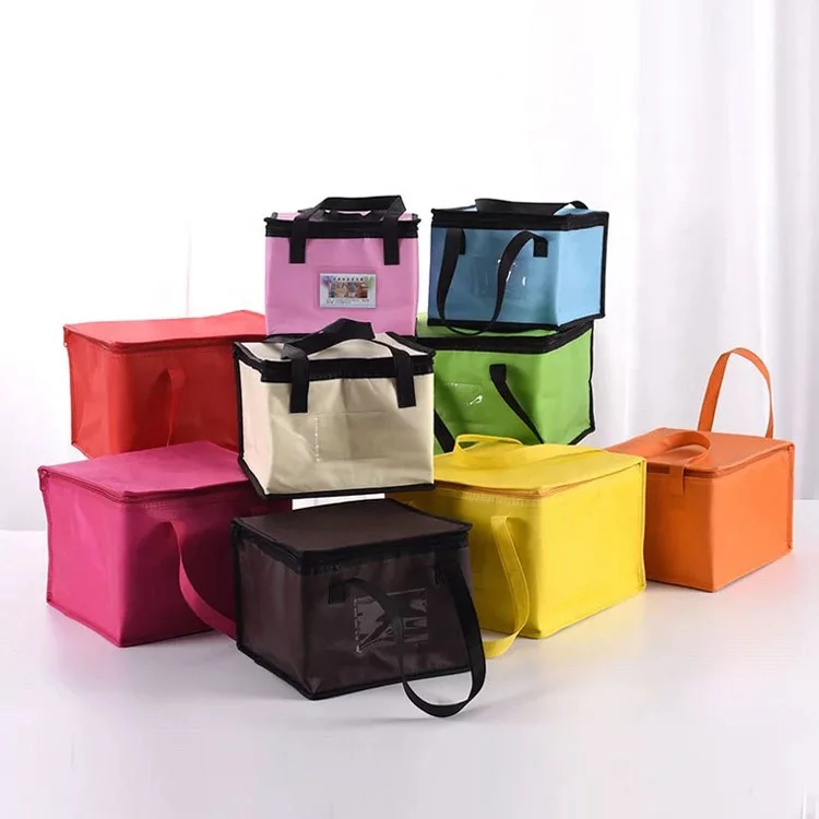 

wholesale thermal insulated non woven shopping collapsible lunch reusable picnic cooler bag, Red/yellow/green/pink/beige/brown