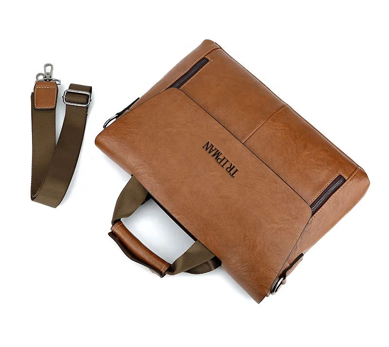 

TRIPMAN Fashionable Mens Briefcases PU Leather Handbag Large Capacity Laptop Business Executive For Lawyers Male, 3 colors