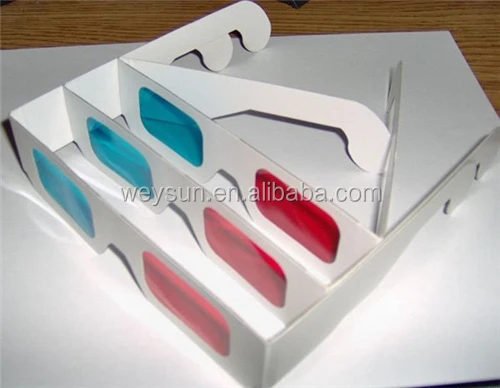 

1000pcs Red Cyan Blue Paper 3D Glasses 3D Anaglyph White DHL Freeshipping
