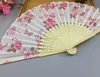 Chinese Rose Flower Design Silk Hand Fans Wedding Favors