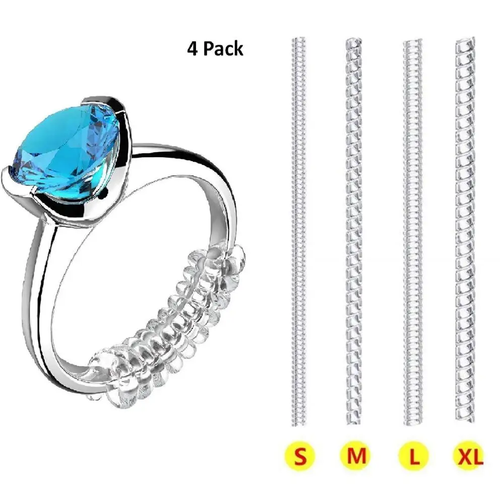 

Invisible Ring Size Adjuster Transparent Guard Clip Jewelry Tightener Resizer for Loose Rings 4 Sizes Fit Almost Any Ring