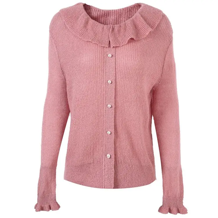 

2019 plain knitted sweater woman european size fashion design plain cotton sweaters