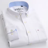 

Men comfortable spring autumn oxford long sleeve cotton quality men casual button down collar shirts