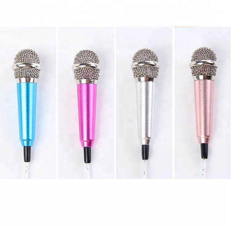 

3.5mm Wired Mini karaoke Microphone with Earphone Speaker MC6801D with Support Metal Case Earphone