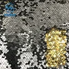Wholesale Tulle Gold Guangzhou mesh Black Flip Reversible Mermaid Sequin Fabric