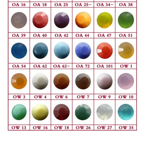 Onyx Colour Chart