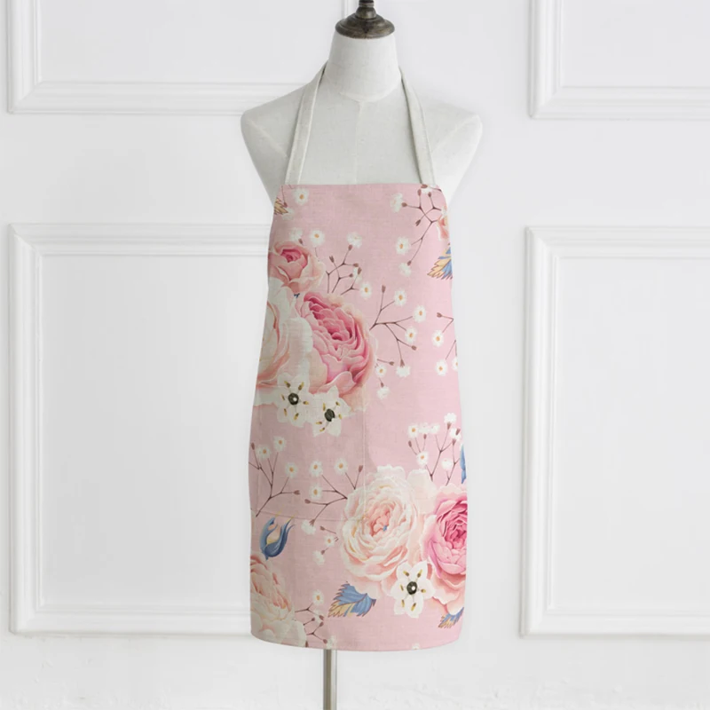 

High quality custom printed home cotton linen apron for work of kitchen