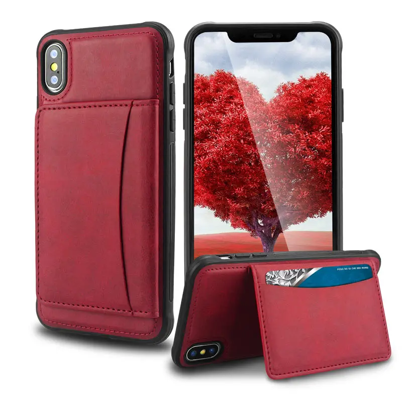 

Luxury Business Style Leather Wallet Case with Card Slot Phone Cover For iPhone X XI XR XS MAX 8 7 6 Plus