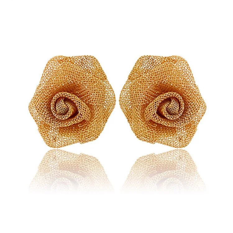 

28601 top design earring, 18k Gold Color earring stud, Vogue Flower Shape Fancy Stud Earrings, N/a