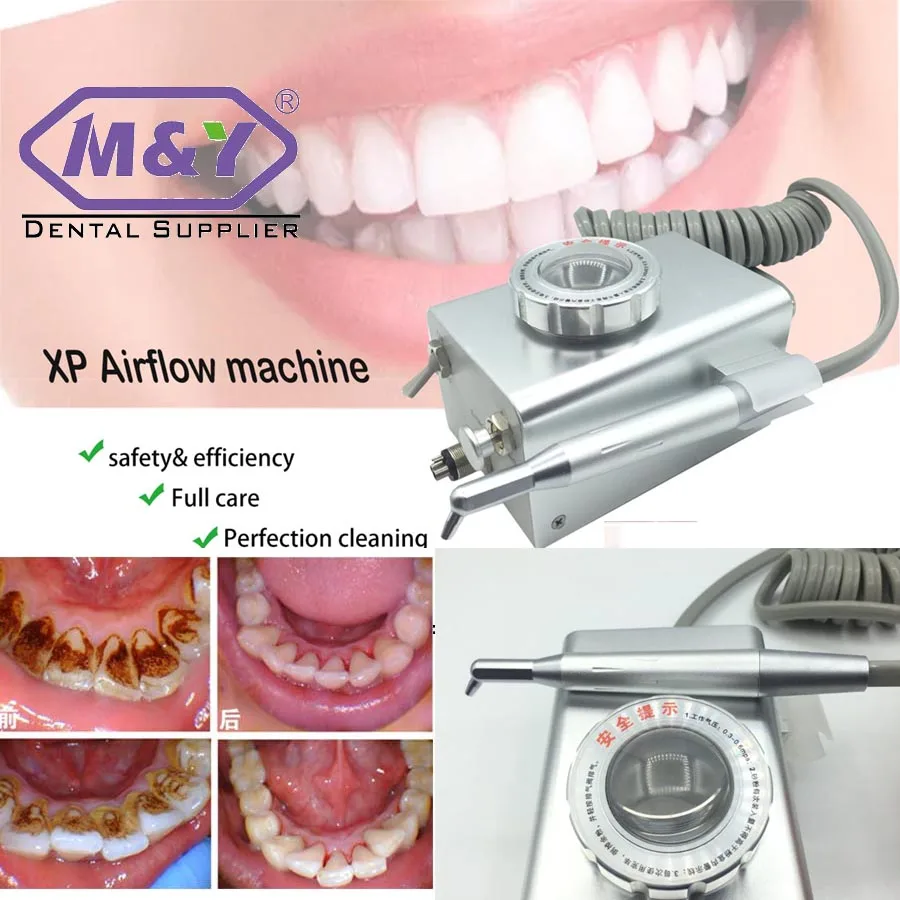 

M&Y high quality XP airflow sandblasting machine air prophy unit desk top air prophy jet teeth whitening cleaning machine, Silver