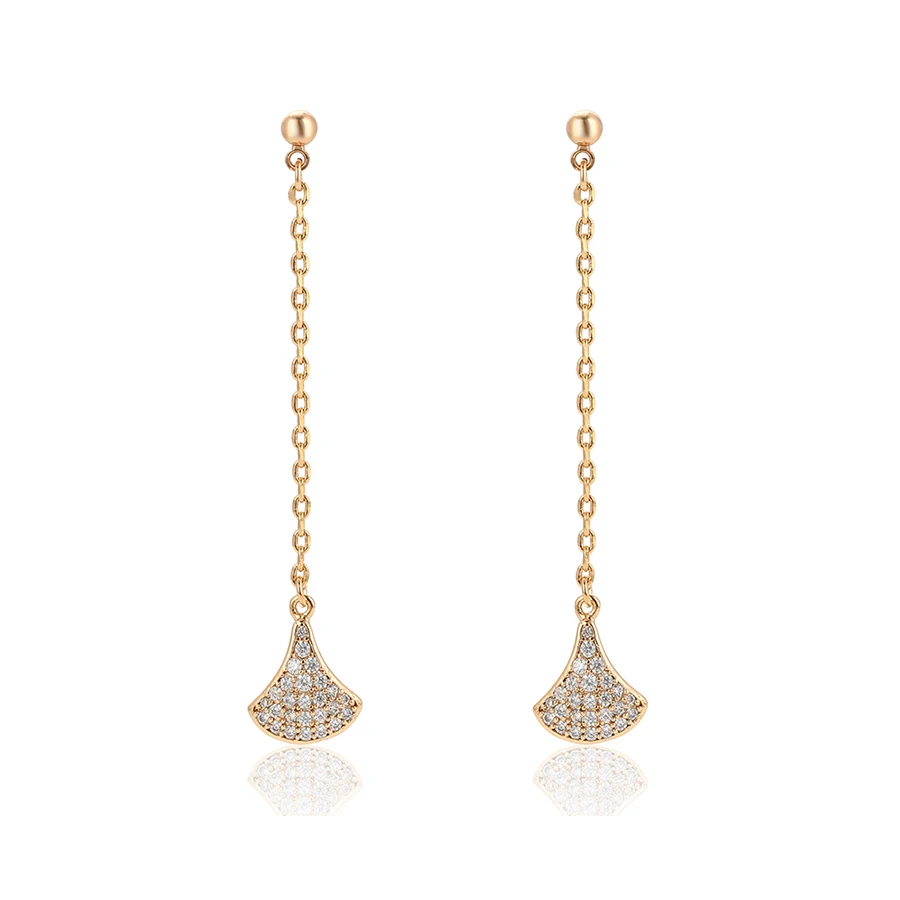 

96865 fashion xuping gold plated tassel drop stone earring for women