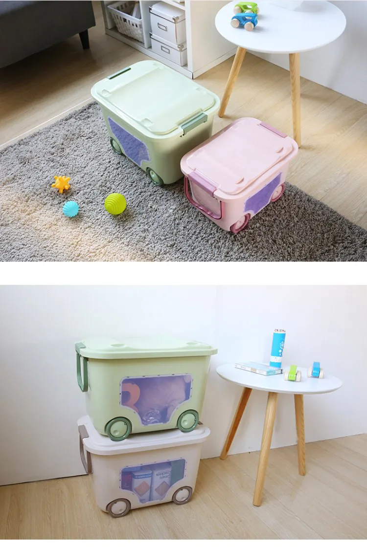 large plastic toy box with lid